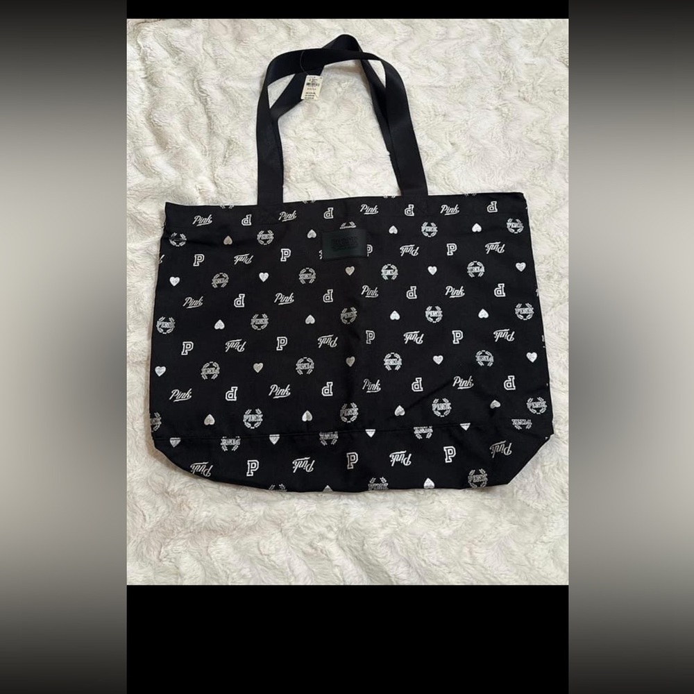 VS Pink Tote Bag Back And Silver